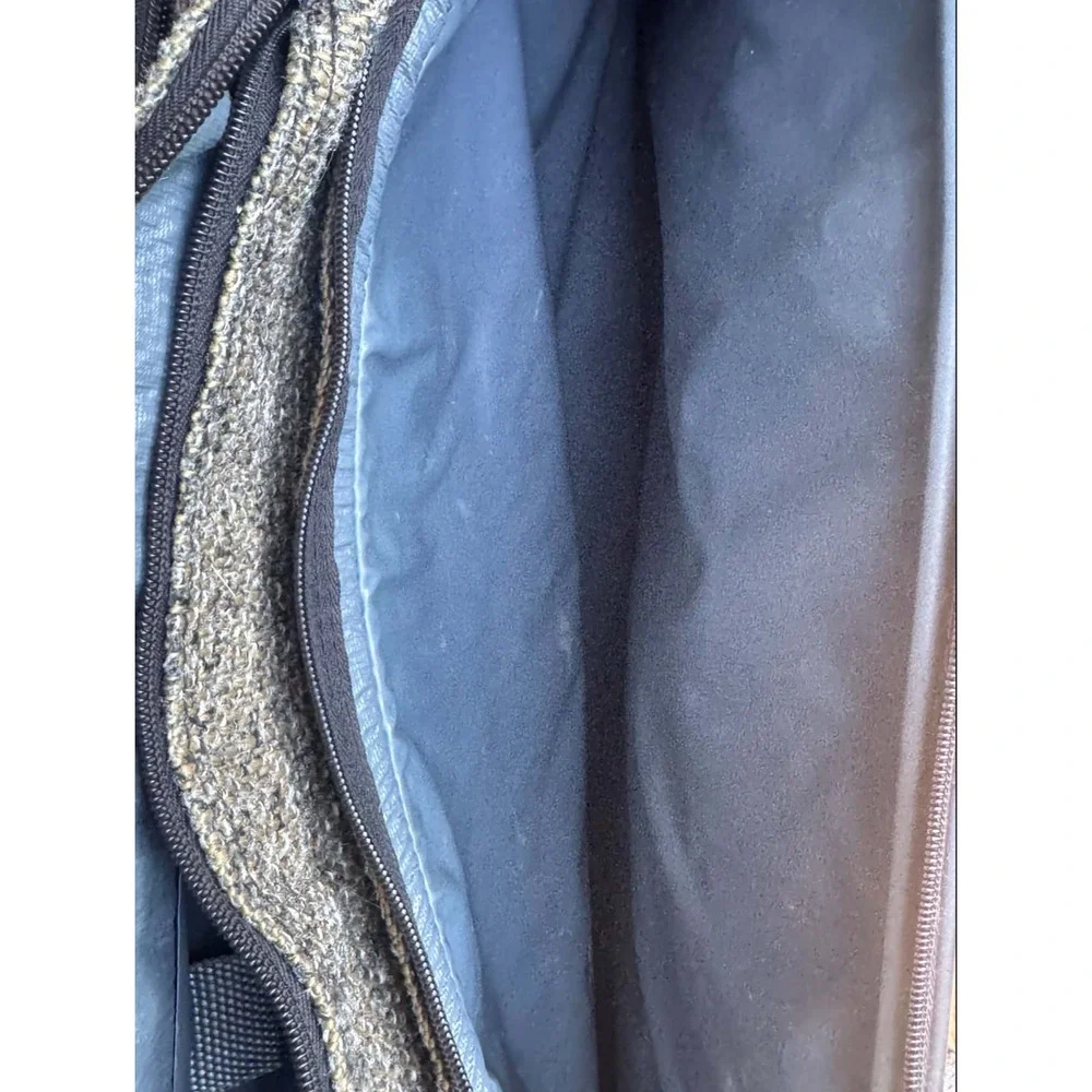 Verdi Retro Tweed Business Travel Bag Gray Briefcase Tote Laptop Carry On